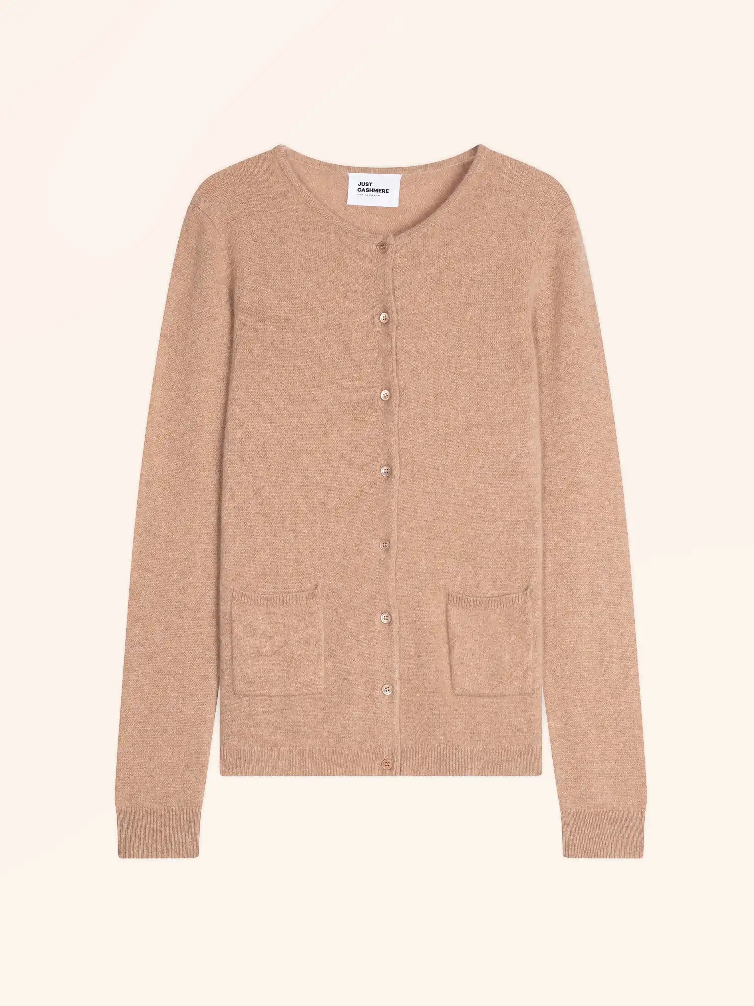 KATHARINE strickjacke rundhalsausschnitt camel meliert