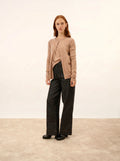 KATHARINE strickjacke rundhalsausschnitt camel meliert