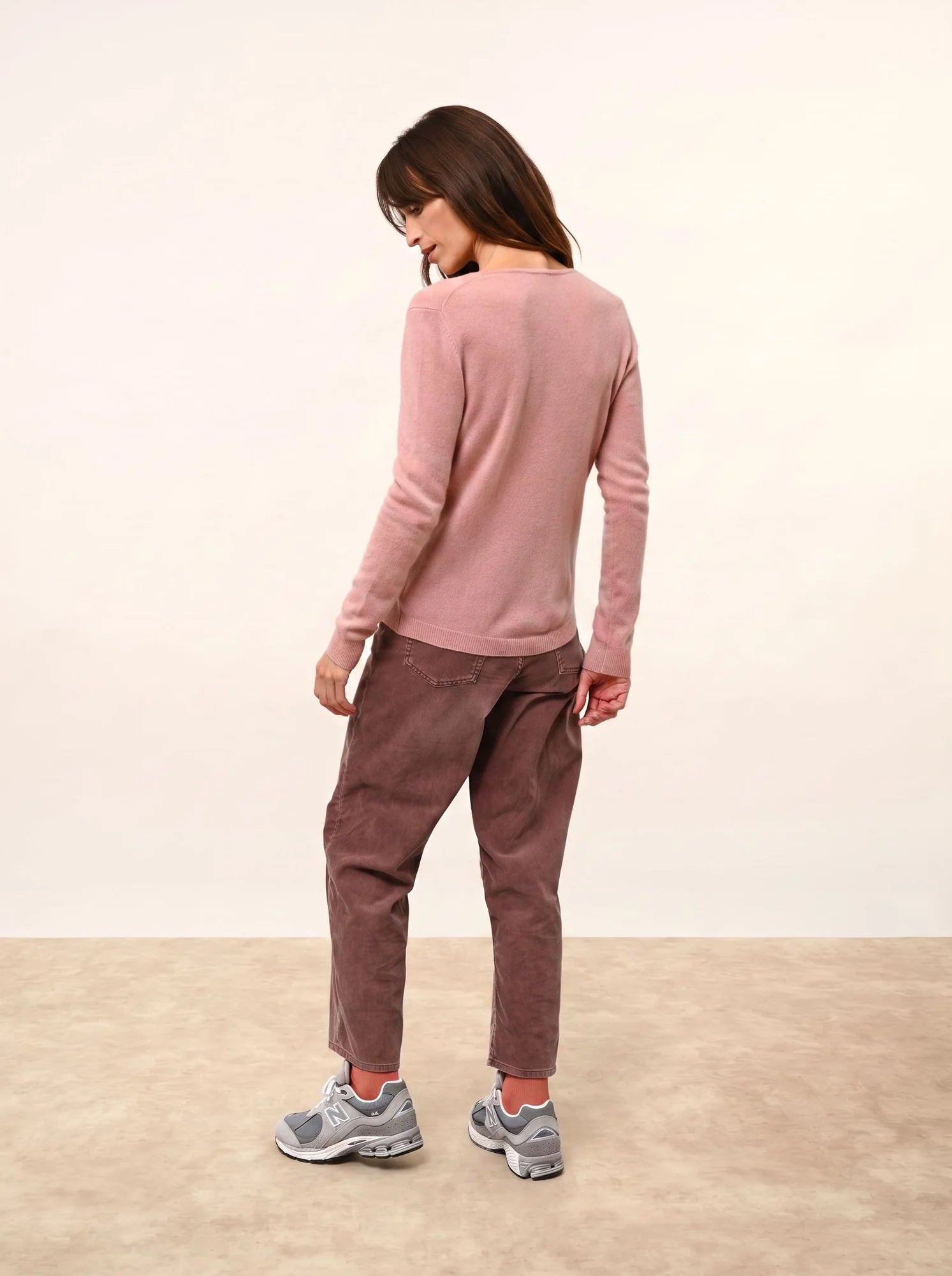 KATHARINE strickjacke rundhalsausschnitt bois de rosa