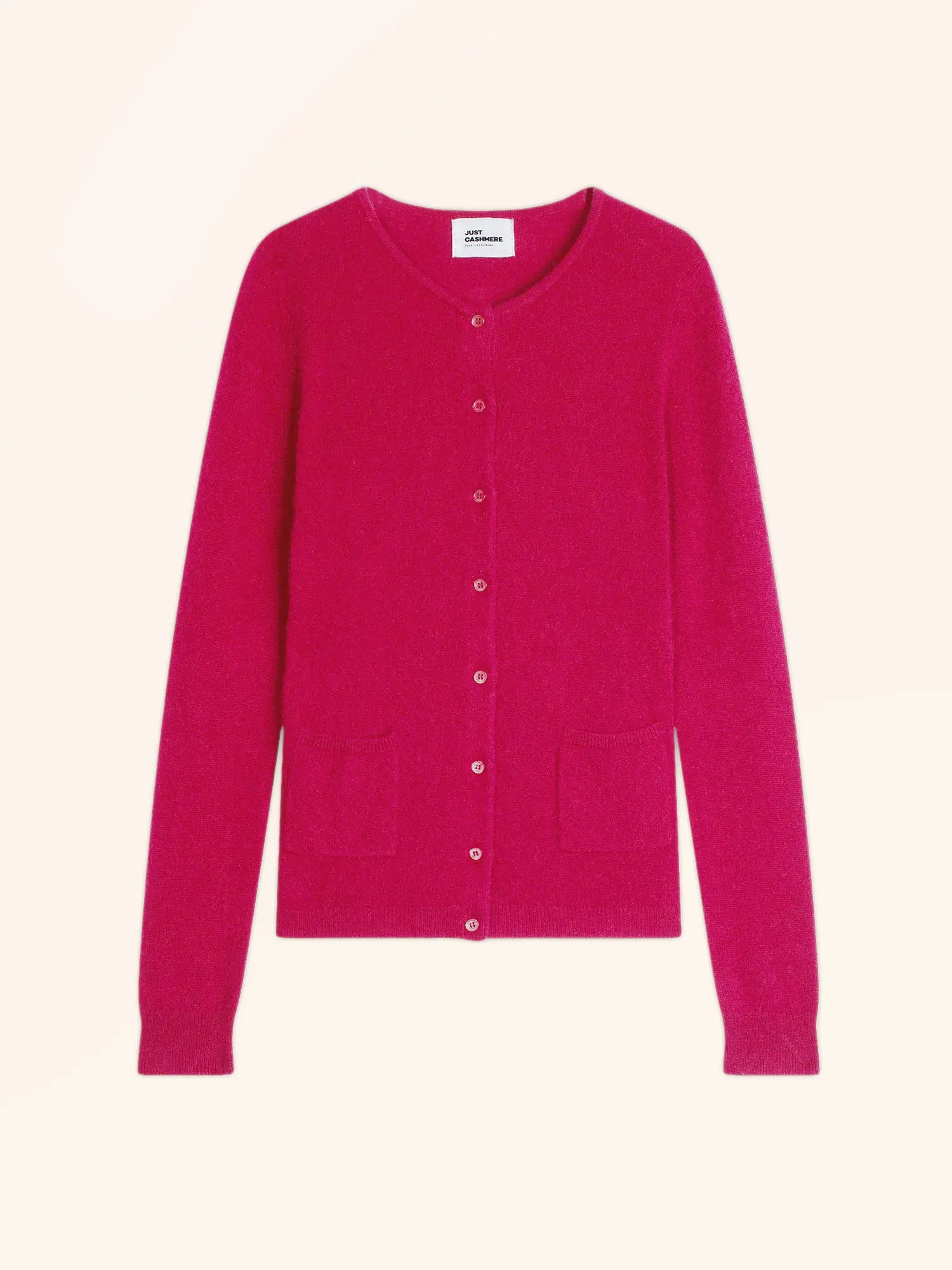 KATHARINE strickjacke rundhalsausschnitt fuchsia