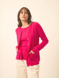 KATHARINE strickjacke rundhalsausschnitt fuchsia