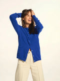 KATHARINE strickjacke rundhalsausschnitt ultramarin