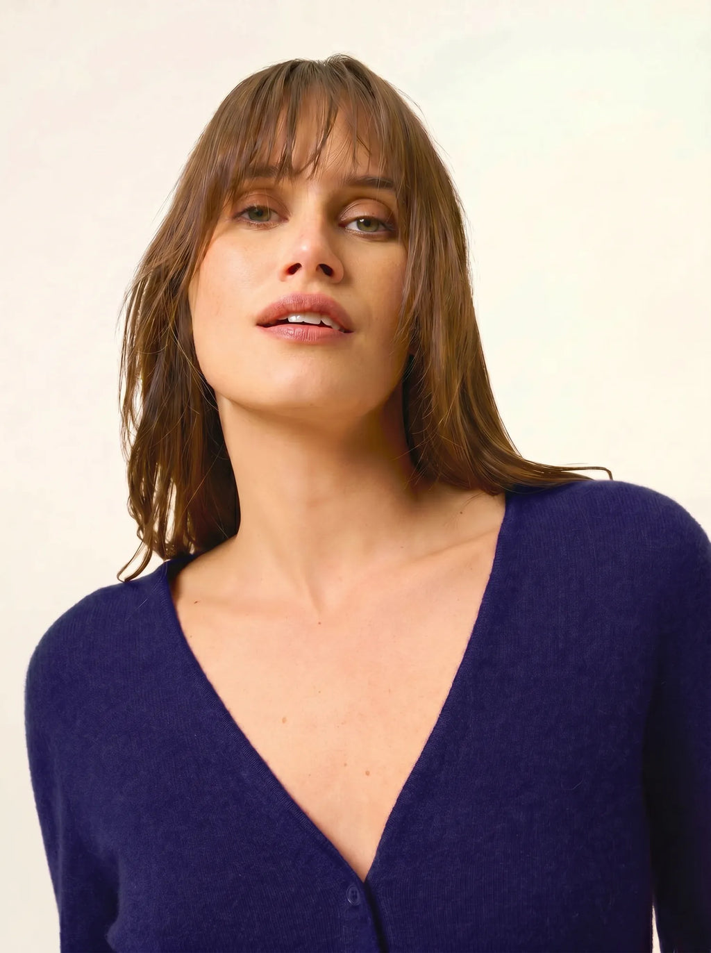 NORMA Cardigan Col V Violet Profond