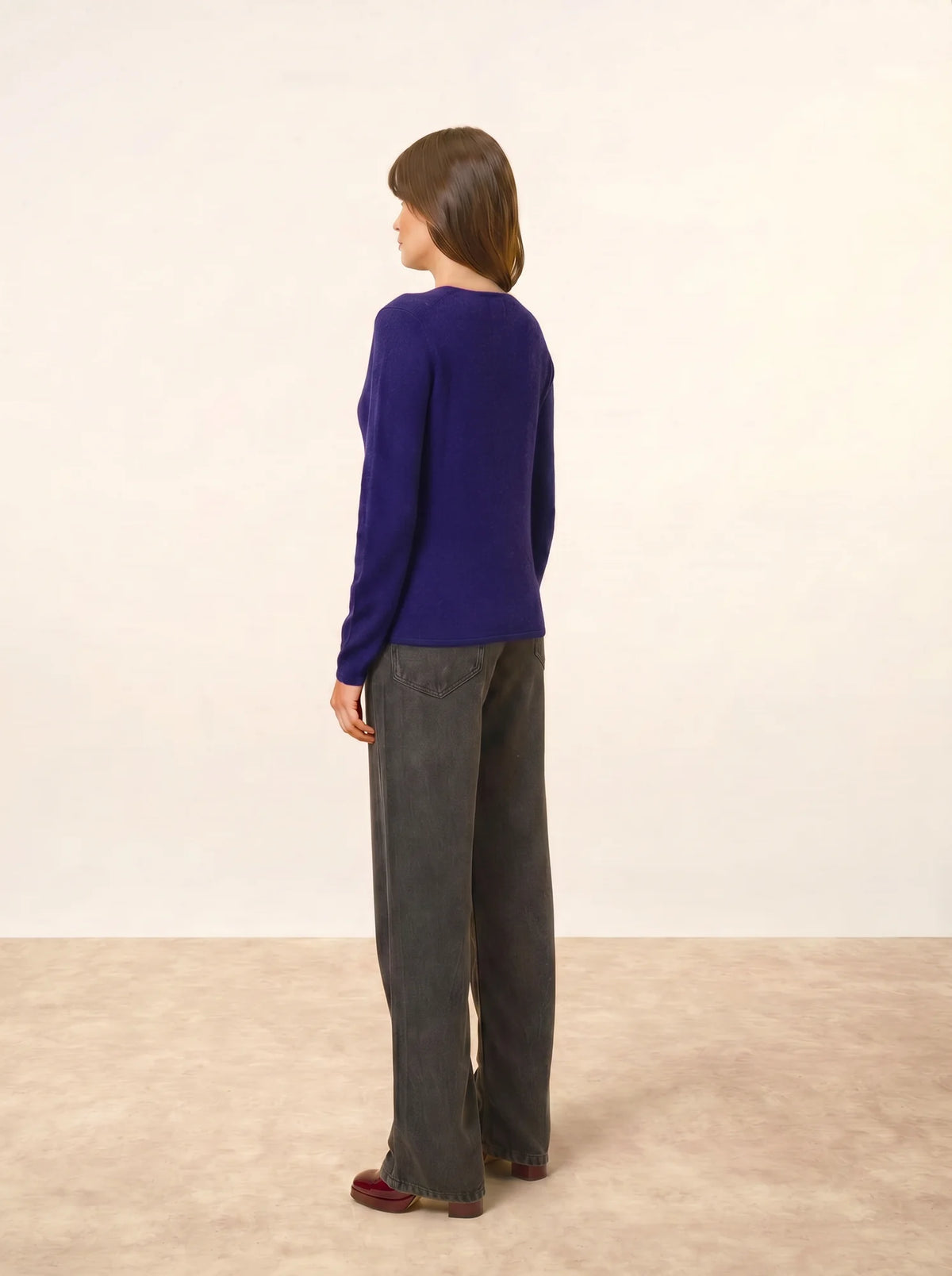 NORMA Cardigan Col V Violet Profond