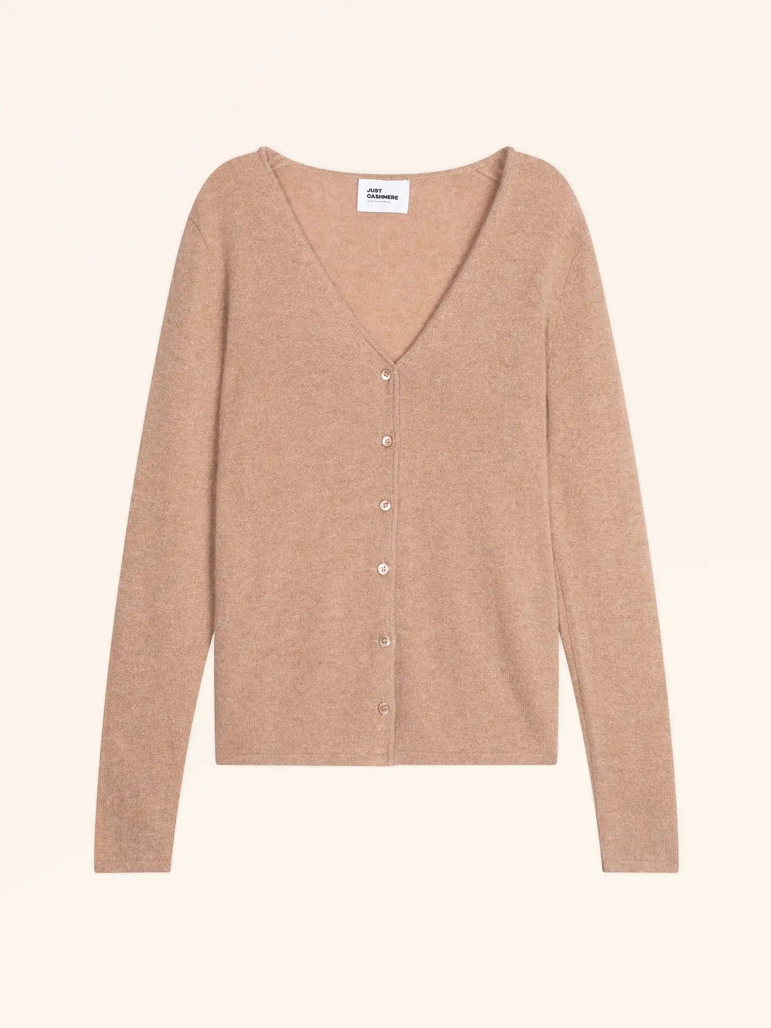 NORMA strickjacke v-ausschnitt camel meliert