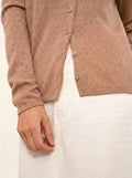 NORMA strickjacke v-ausschnitt camel meliert