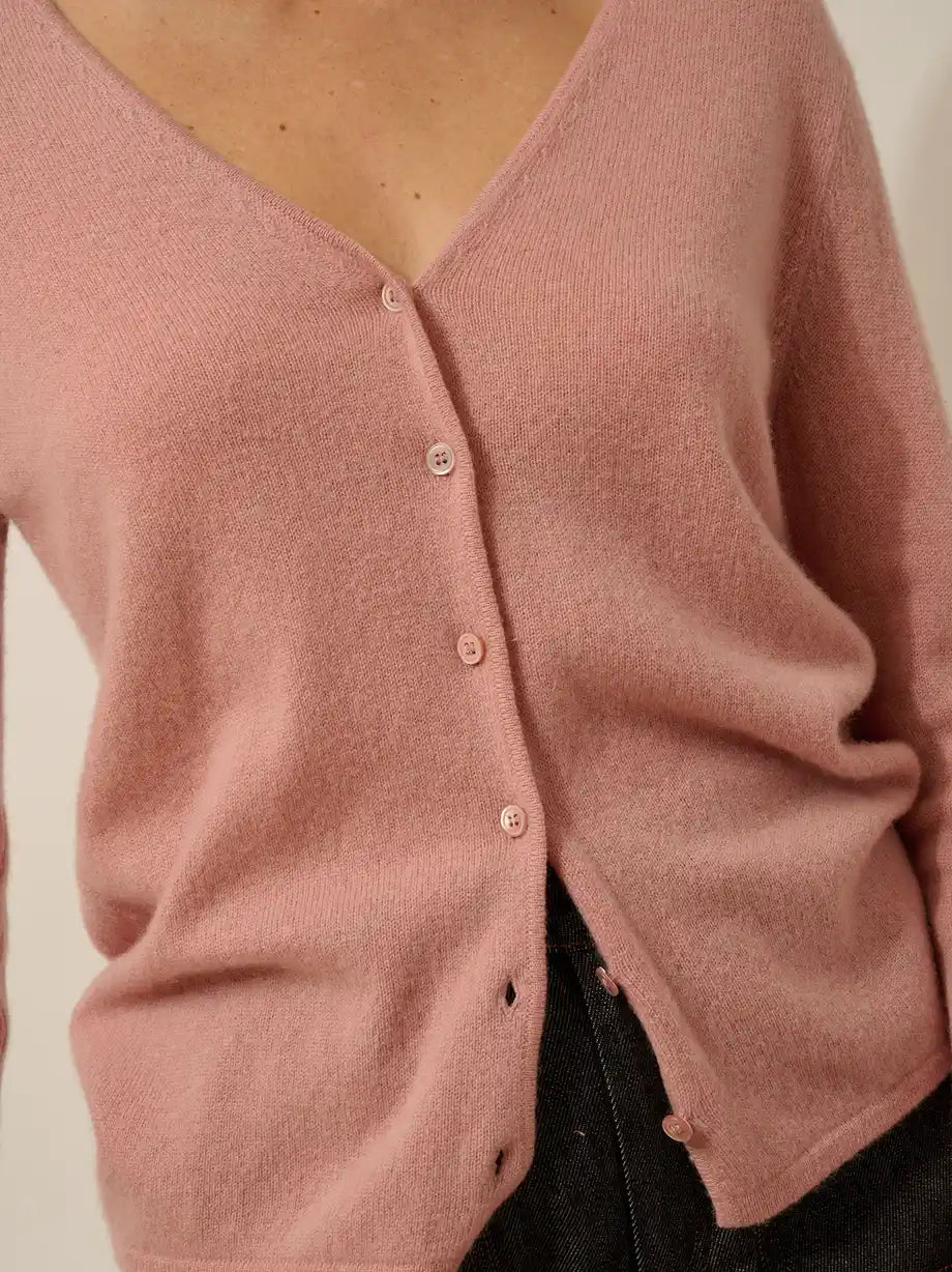 NORMA strickjacke v-ausschnitt bois de rosa