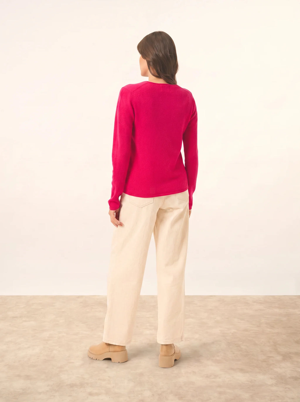 NORMA cardigan col V fuchsia