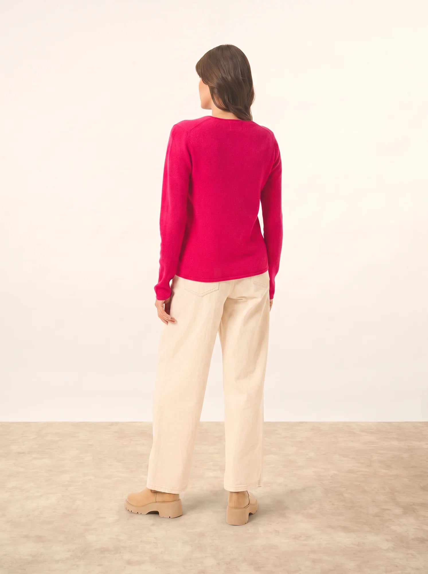 NORMA cardigan col V fuchsia