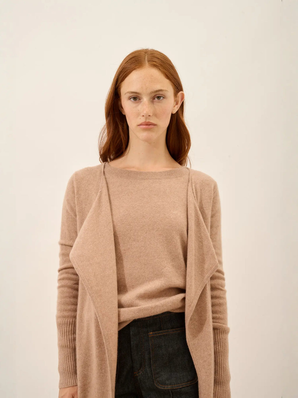 BROOKE jacke lang camel meliert