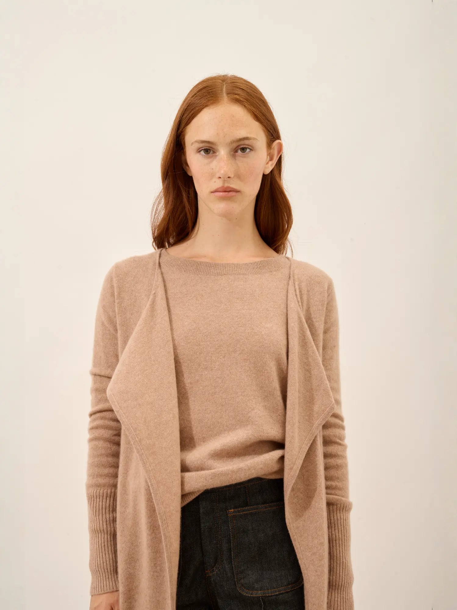 BROOKE jacke lang camel meliert