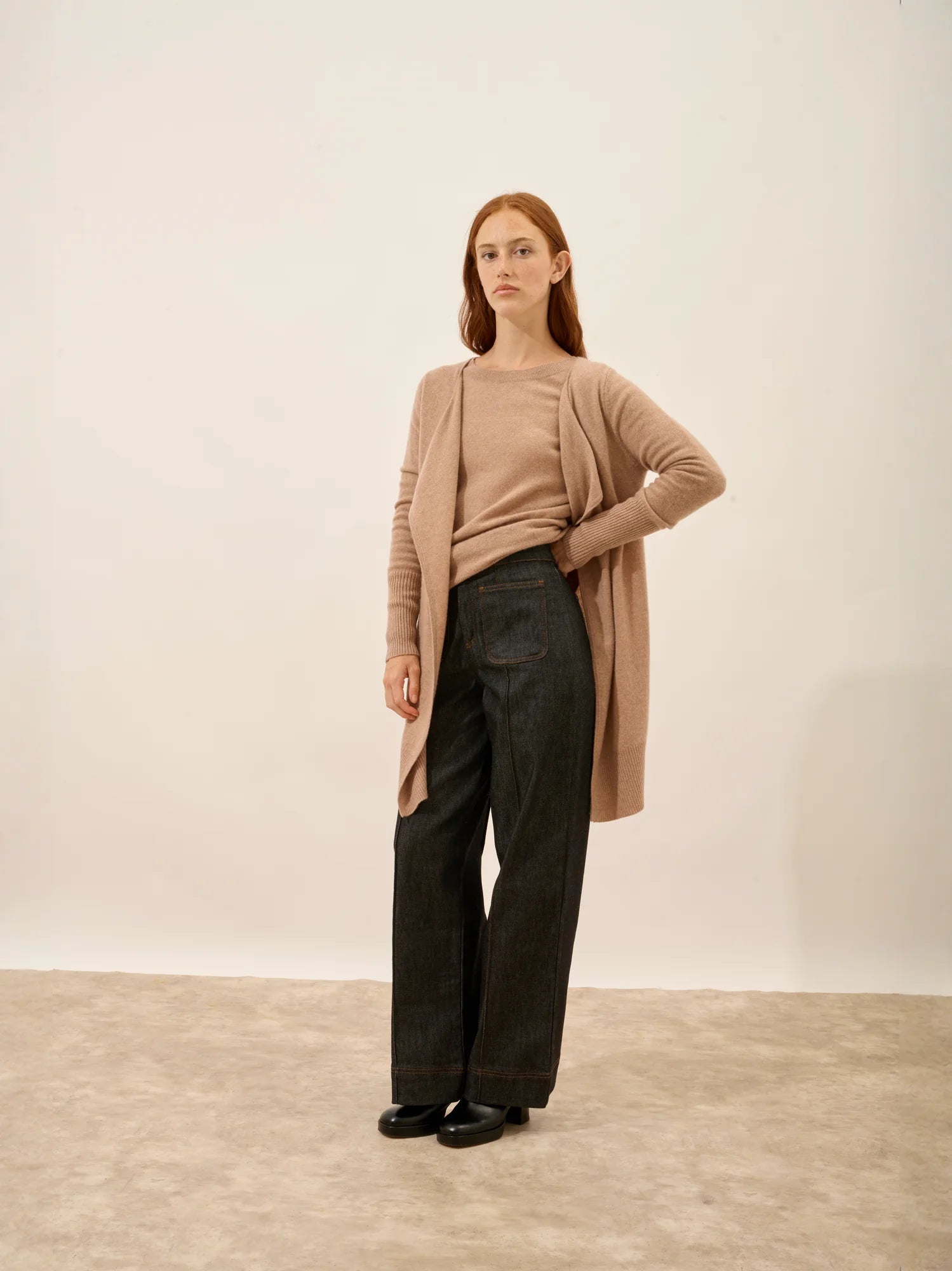 BROOKE jacke lang camel meliert