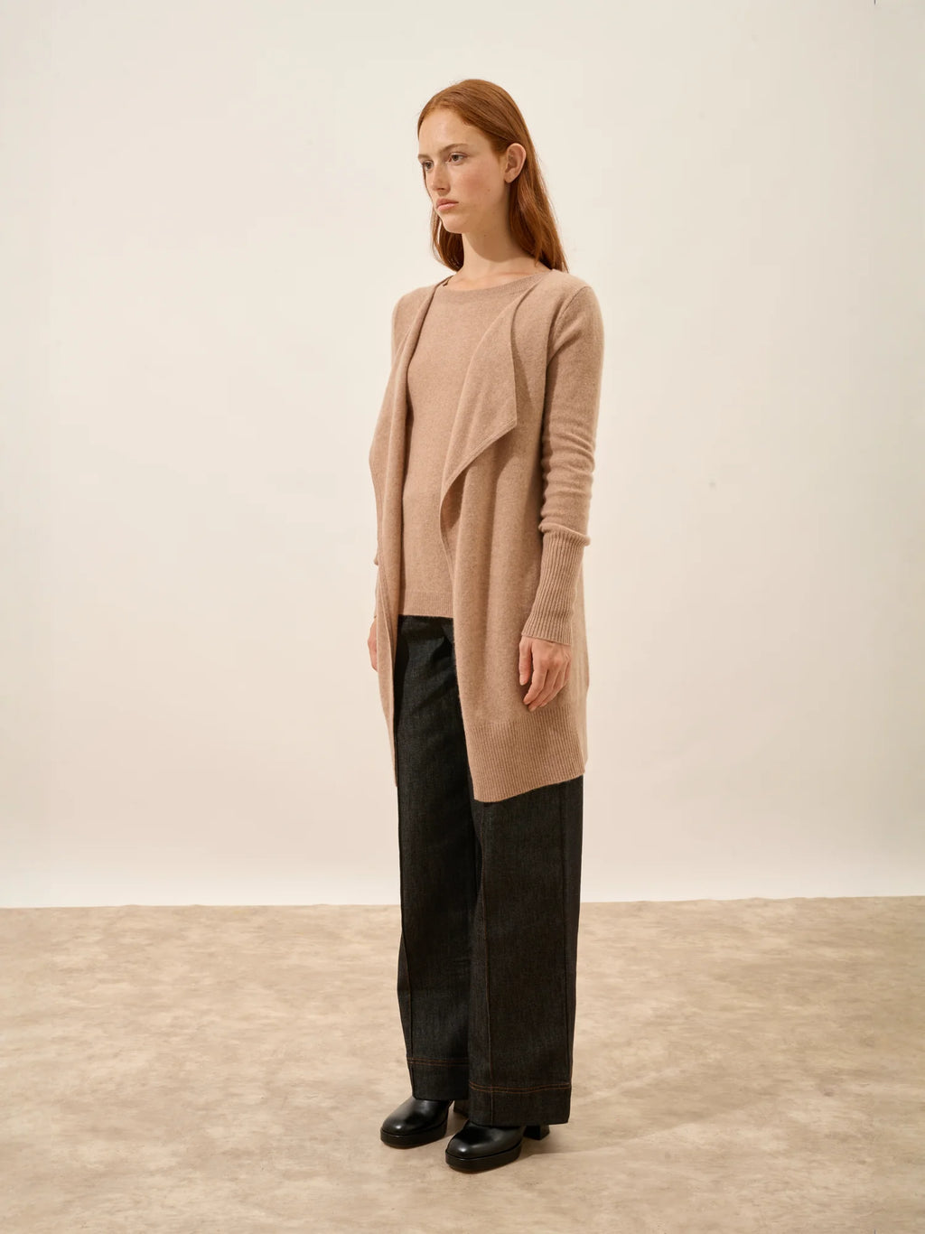 BROOKE jacke lang camel meliert