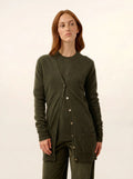 TOMMIE cardigan col V kaki