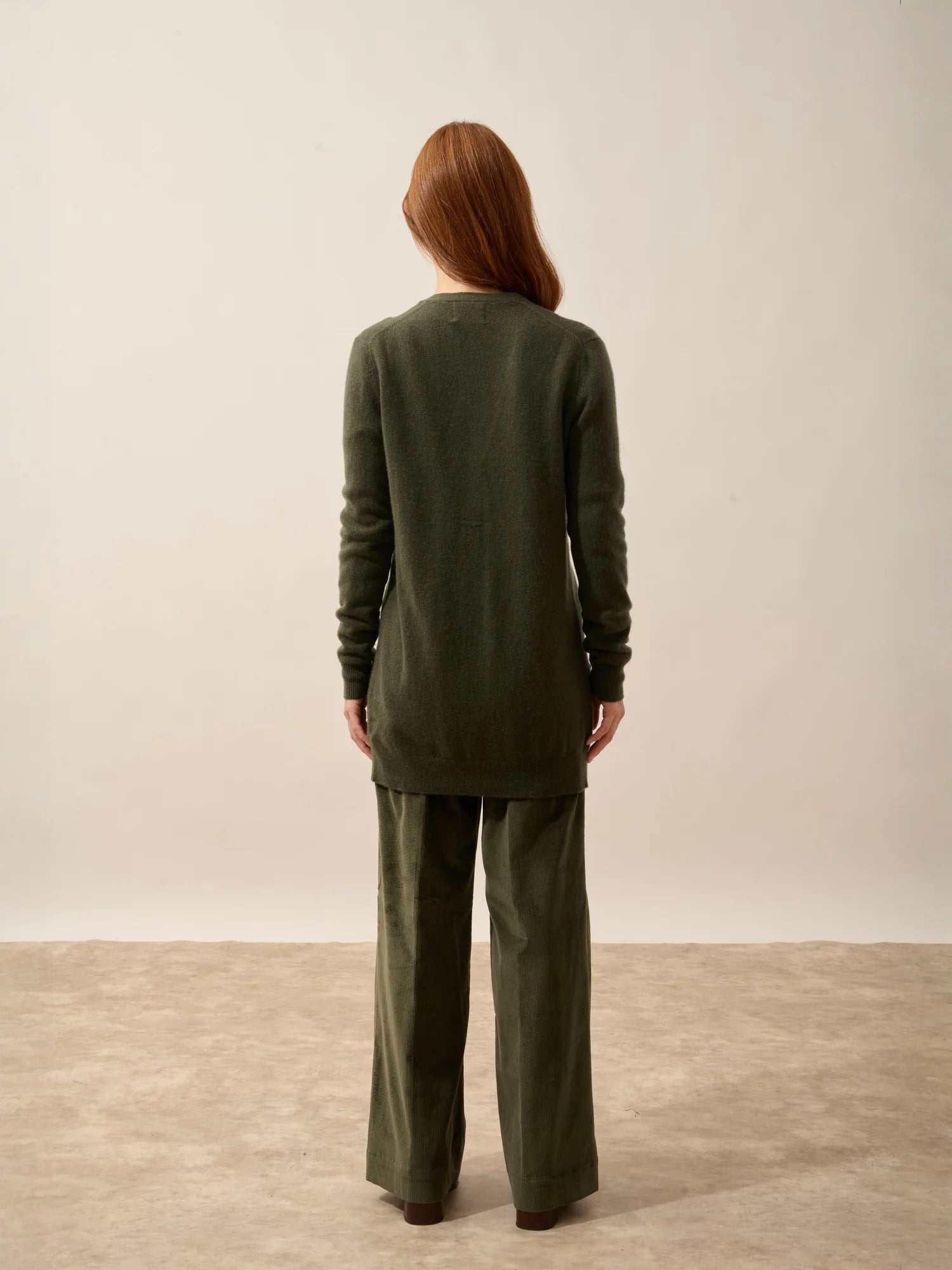 TOMMIE cardigan col V kaki