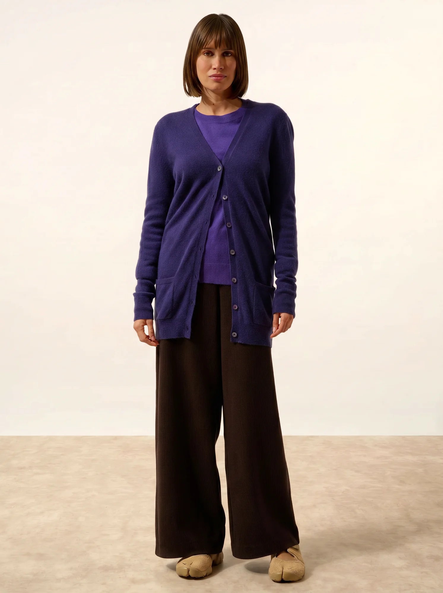 TOMMIE strickjacke v-ausschnitt violett