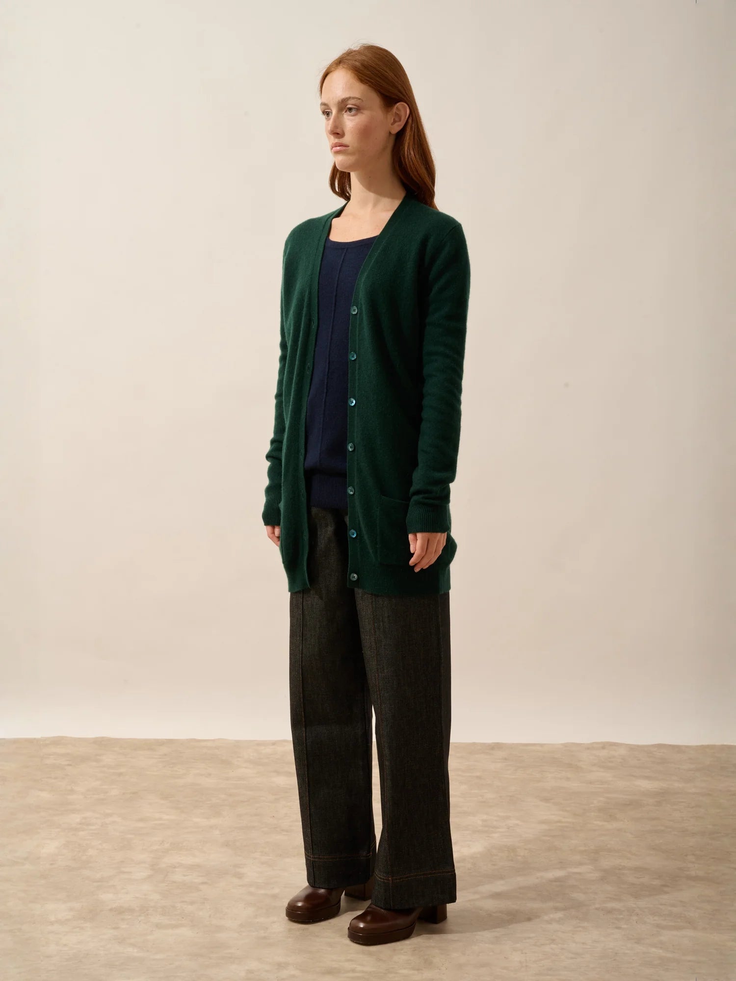 TOMMIE strickjacke v-ausschnitt zypresse