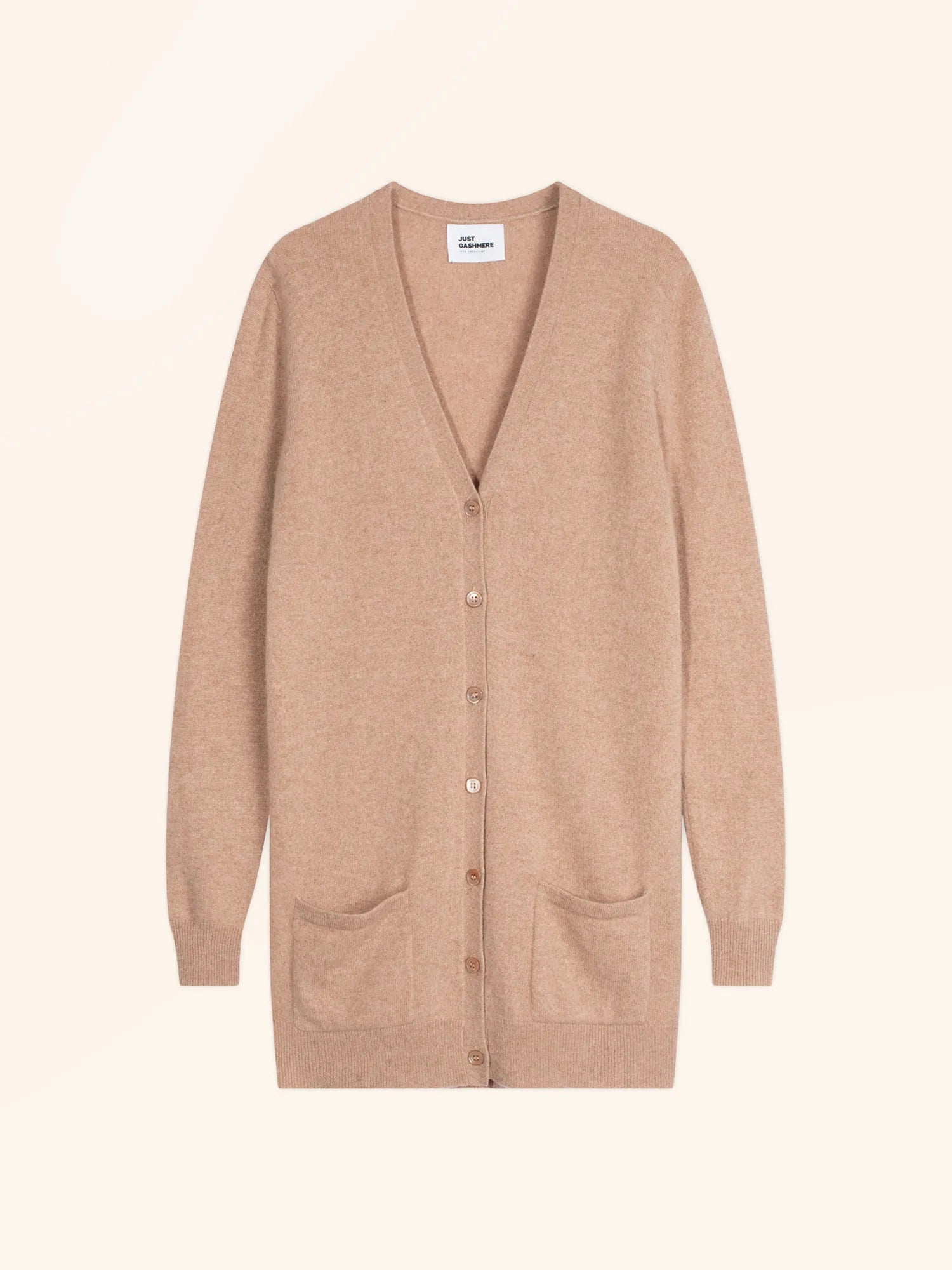 TOMMIE strickjacke v-ausschnitt camel meliert