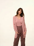 TOMMIE strickjacke v-ausschnitt bois de rosa