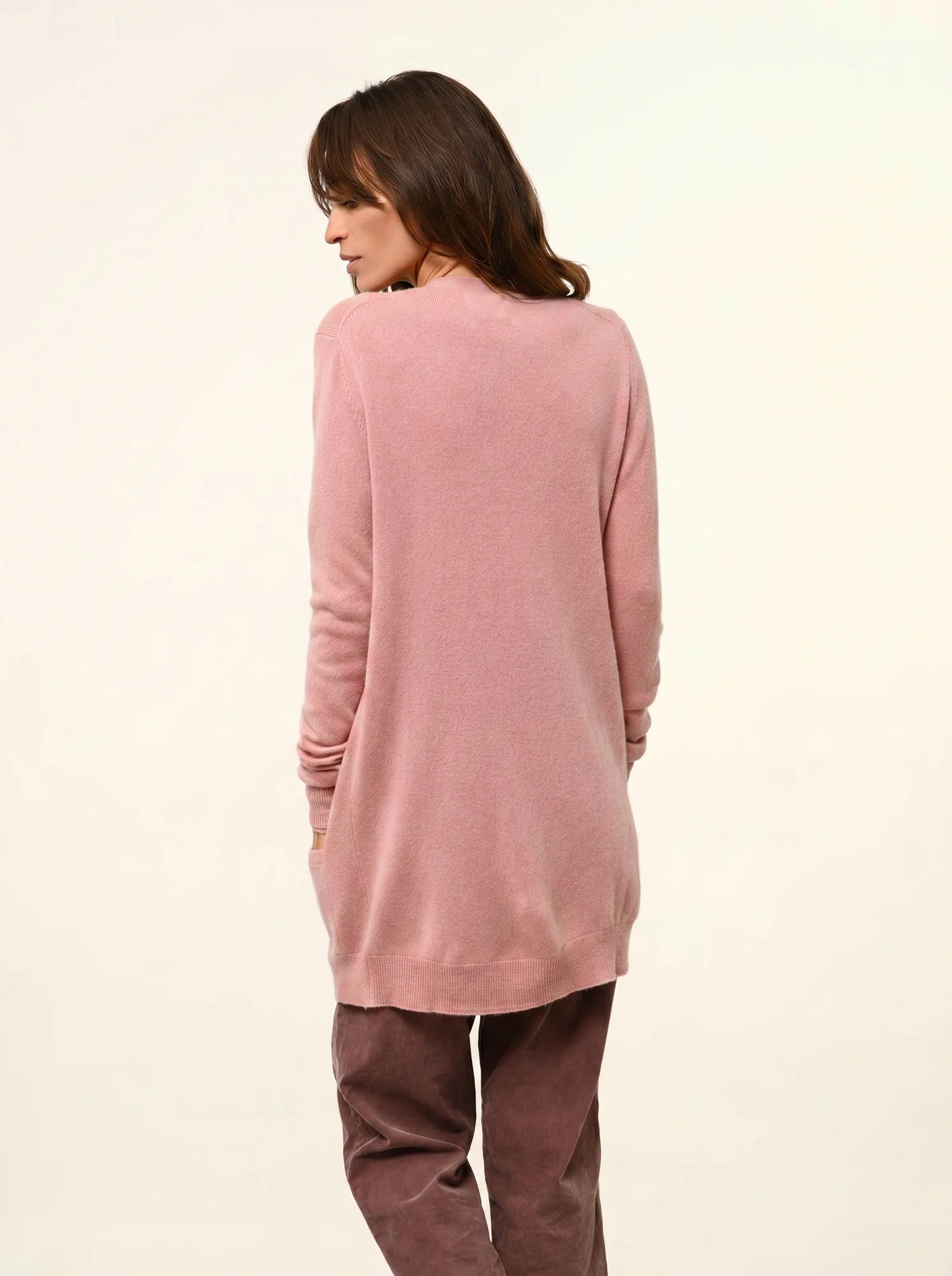 TOMMIE strickjacke v-ausschnitt bois de rosa