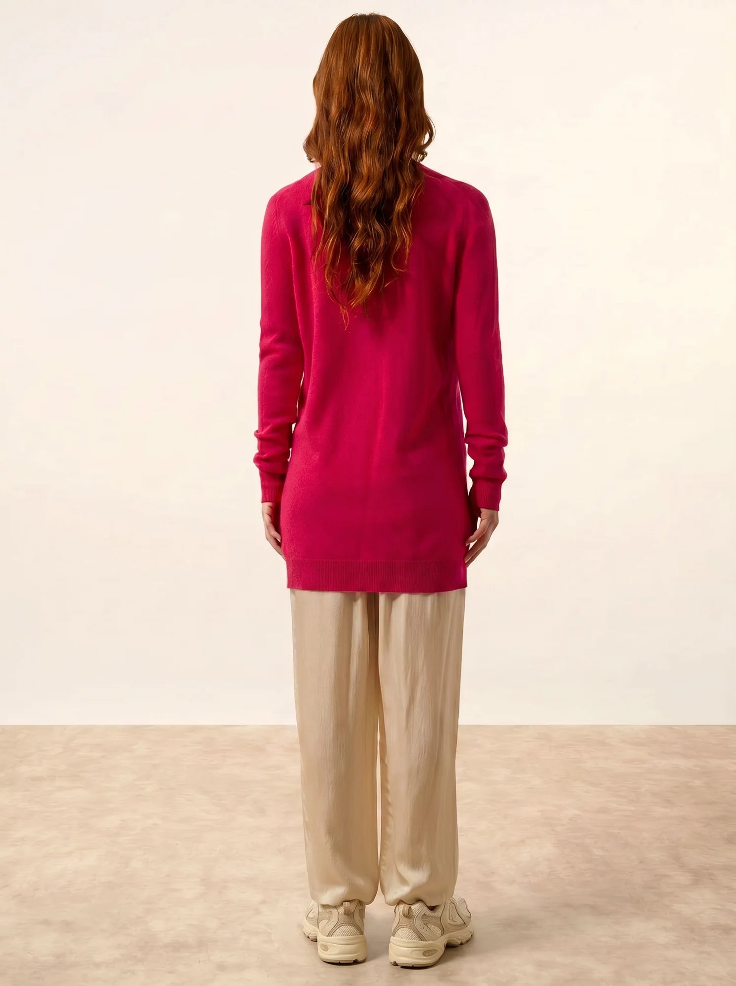 TOMMIE strickjacke v-ausschnitt fuchsia