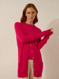 TOMMIE strickjacke v-ausschnitt fuchsia