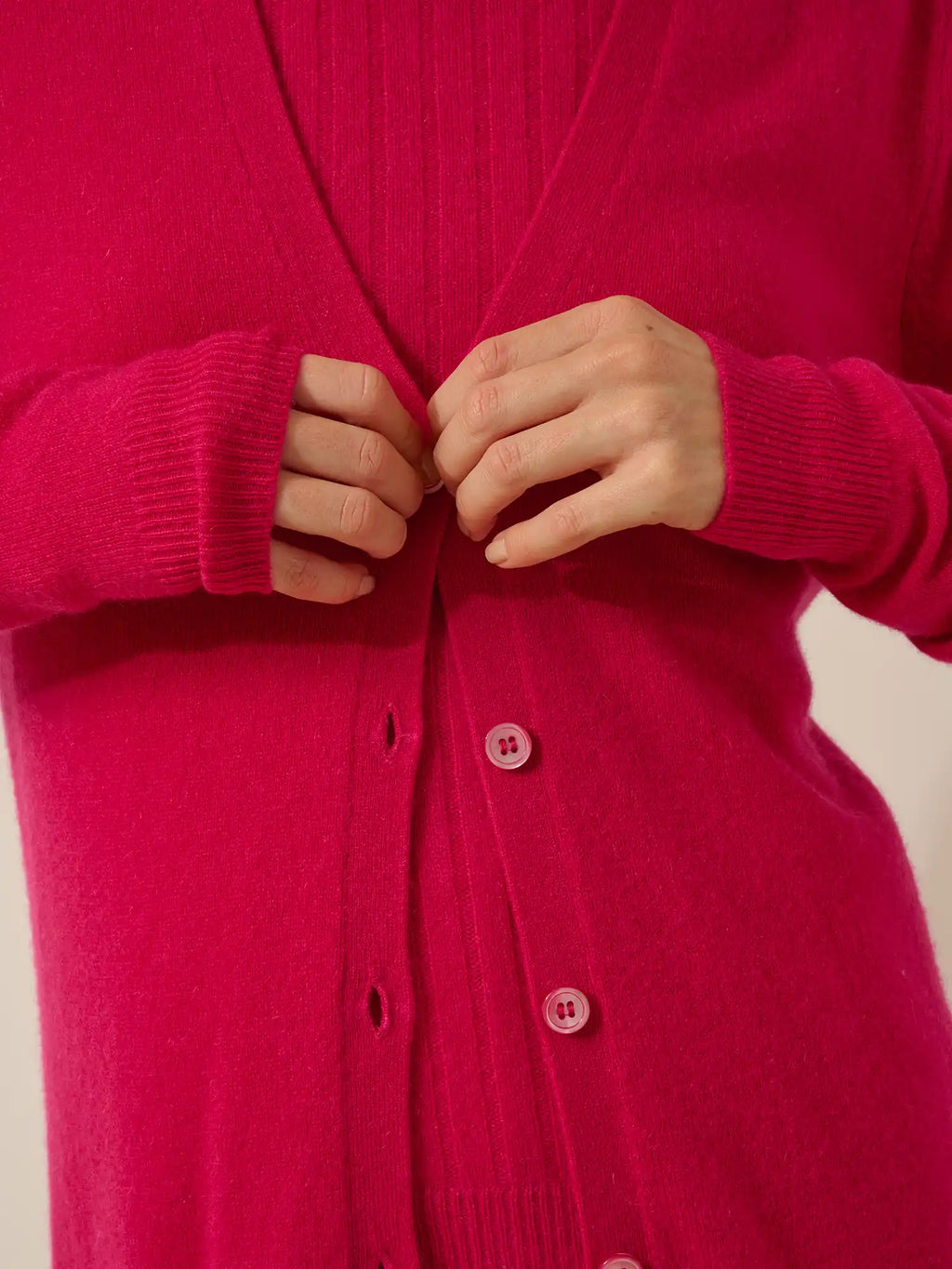 TOMMIE strickjacke v-ausschnitt fuchsia