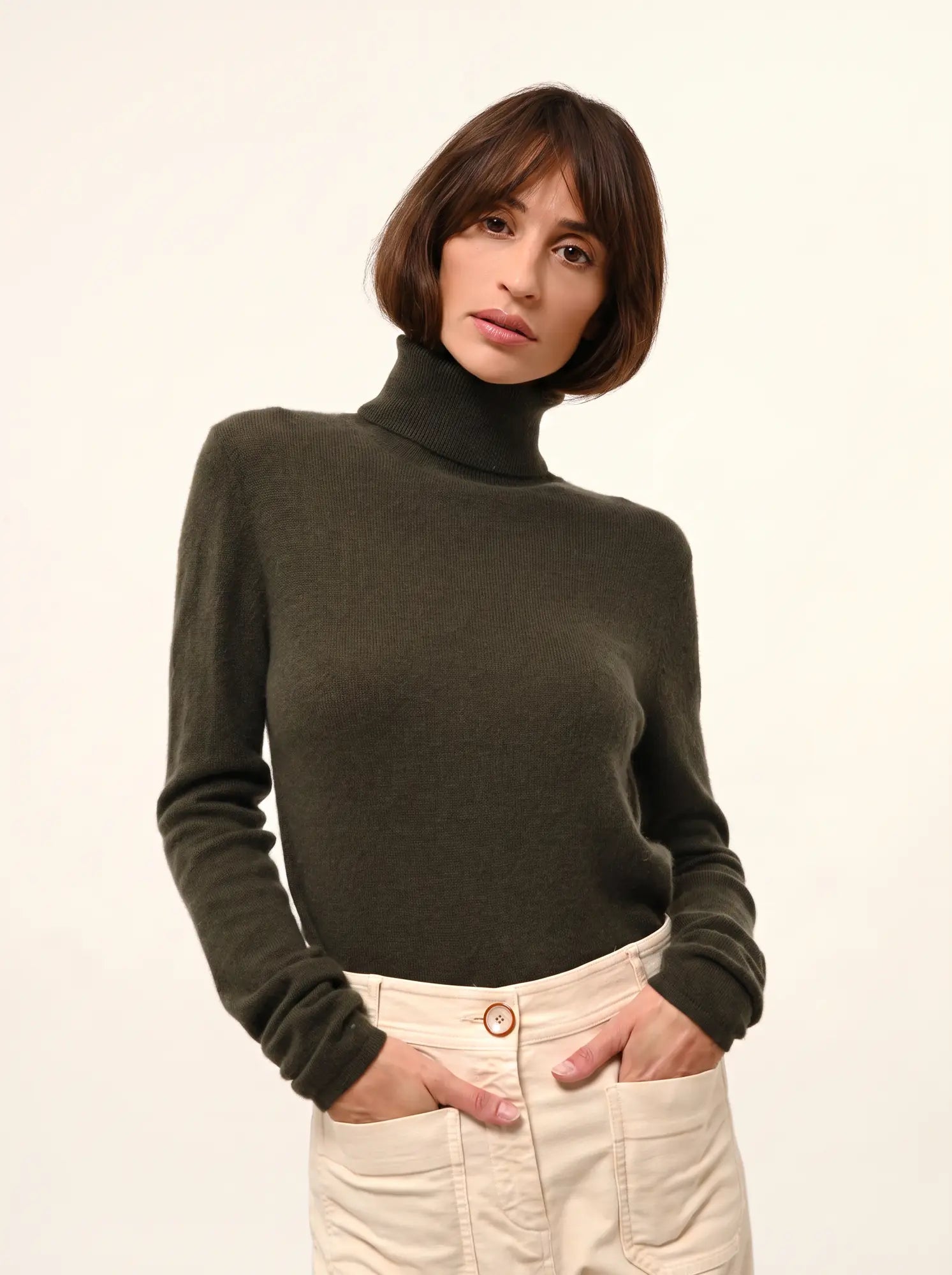AVA pullover rollkragen khaki