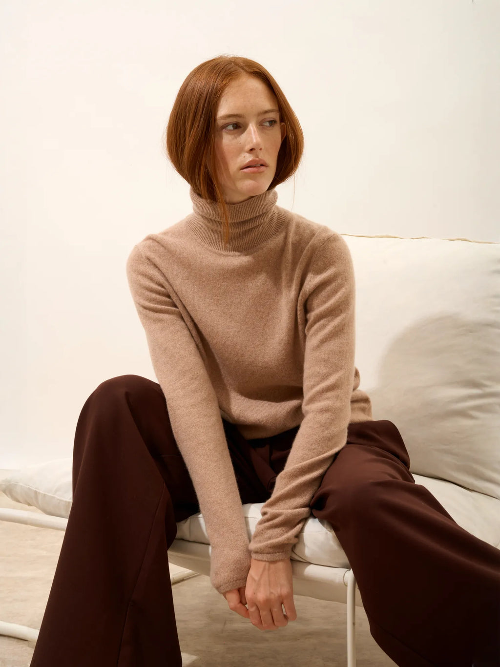 AVA pullover rollkragen camel meliert
