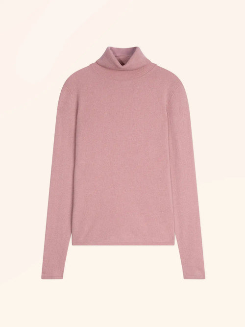 AVA pull col roulé bois de rose