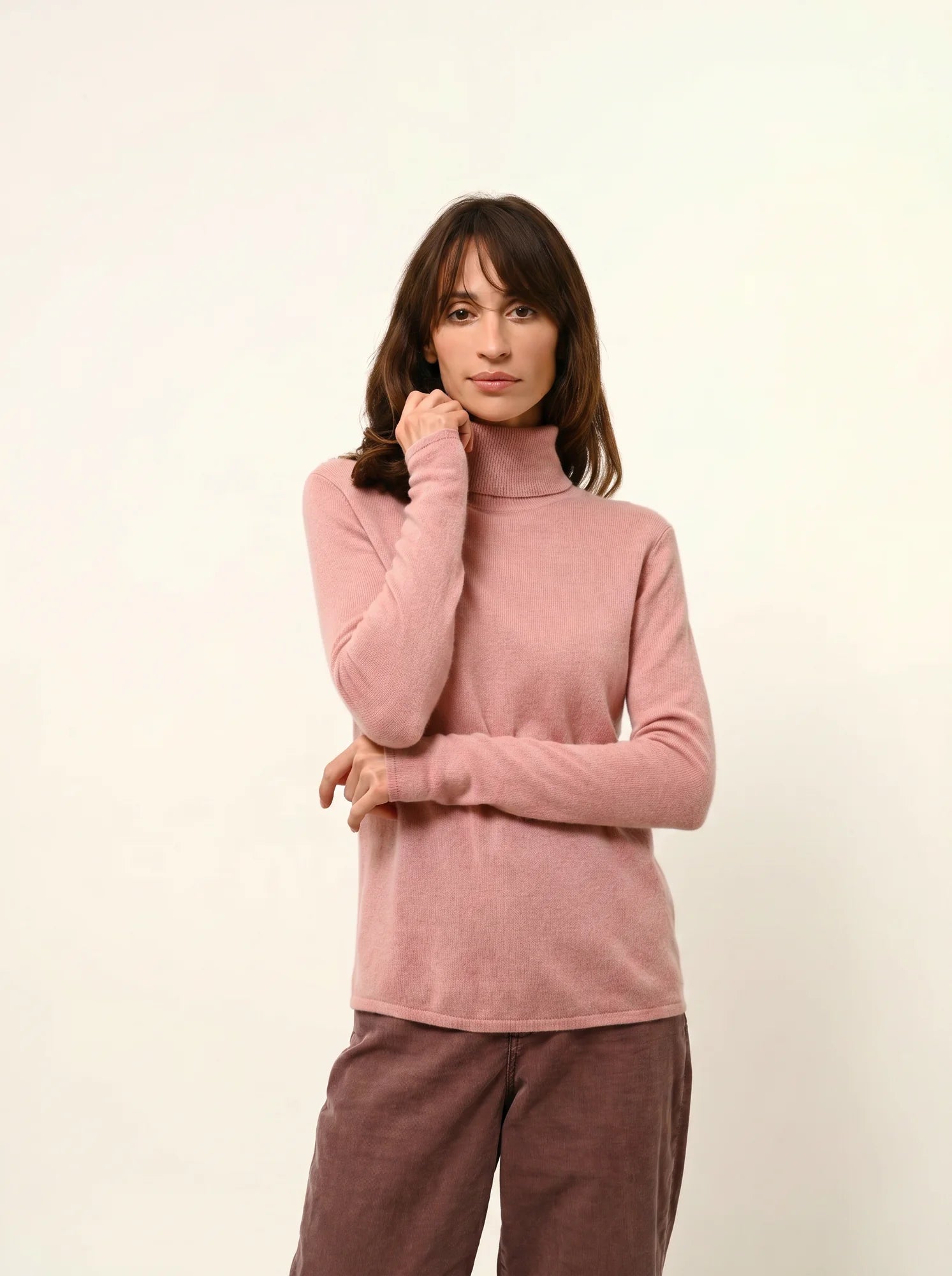 AVA pullover rollkragen bois de rosa