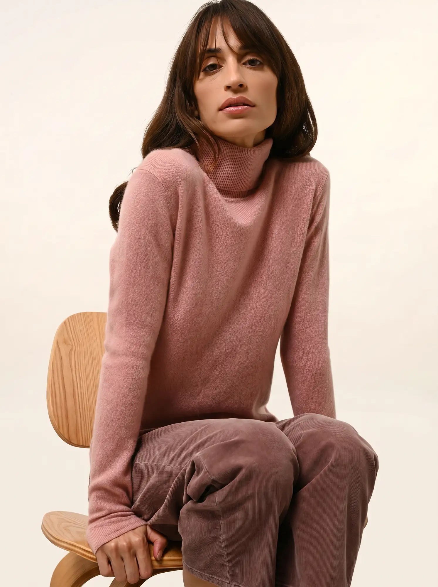 AVA pullover rollkragen bois de rosa
