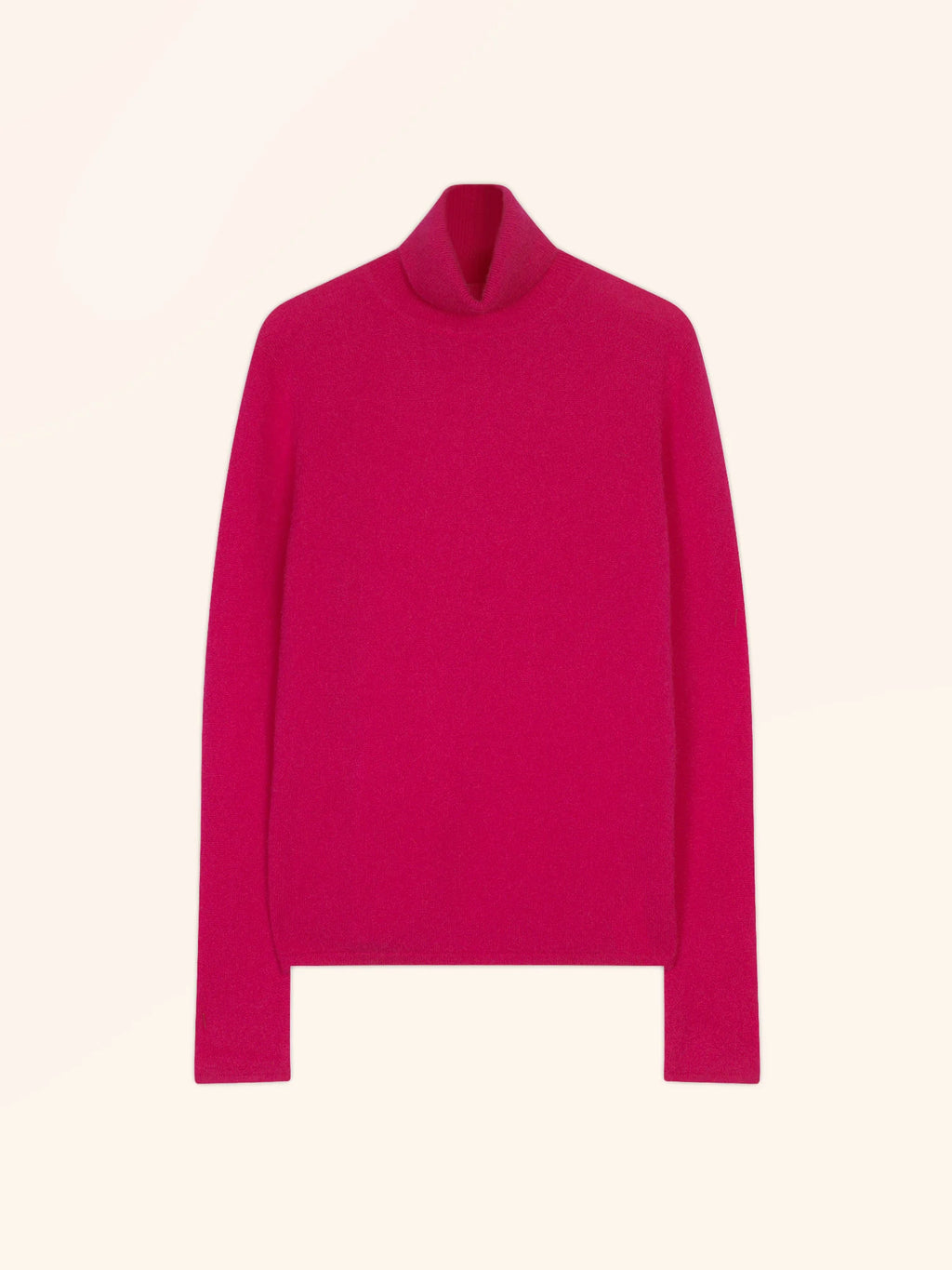 AVA pull col roulé fuchsia