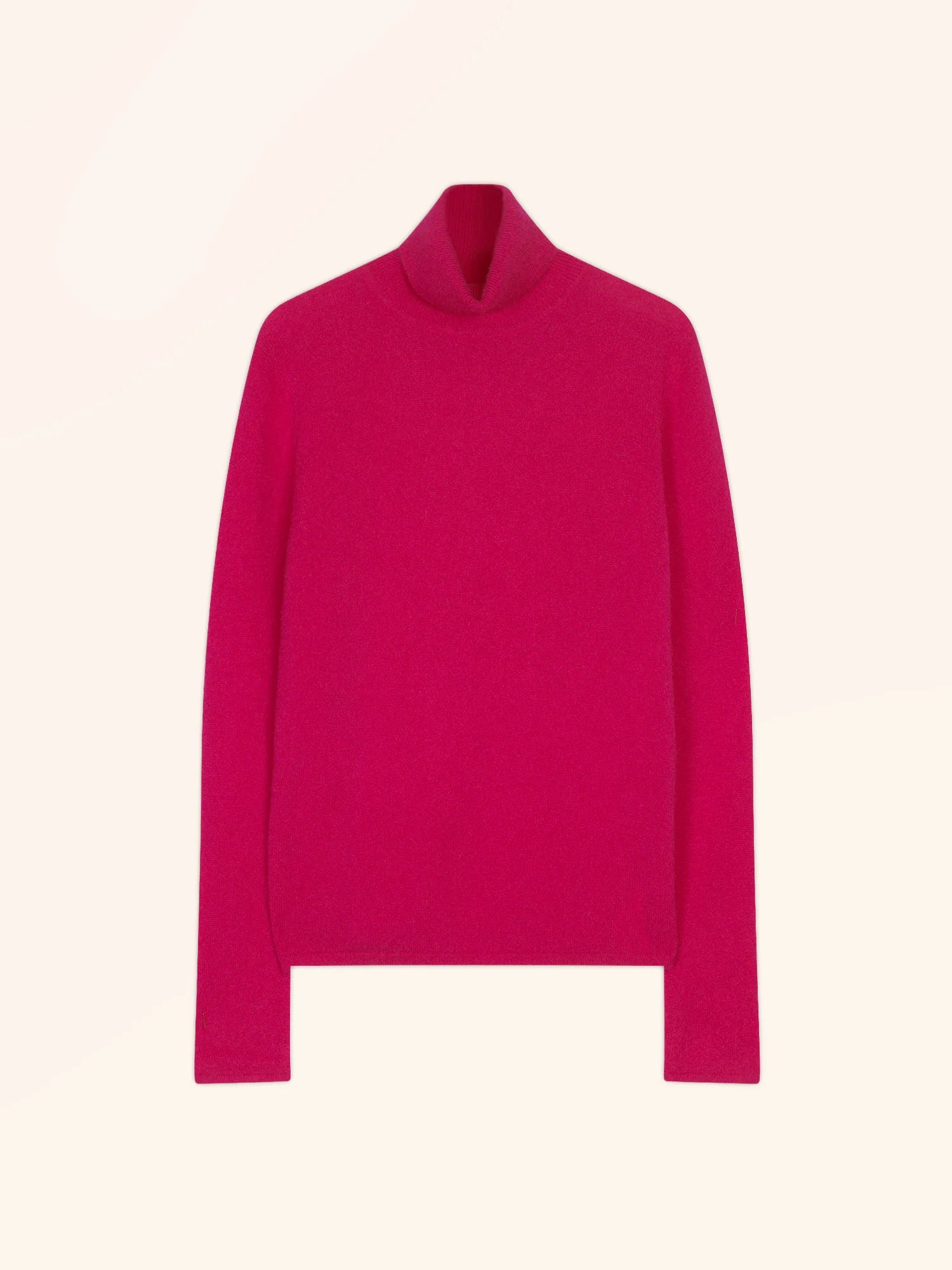 AVA pull col roulé fuchsia