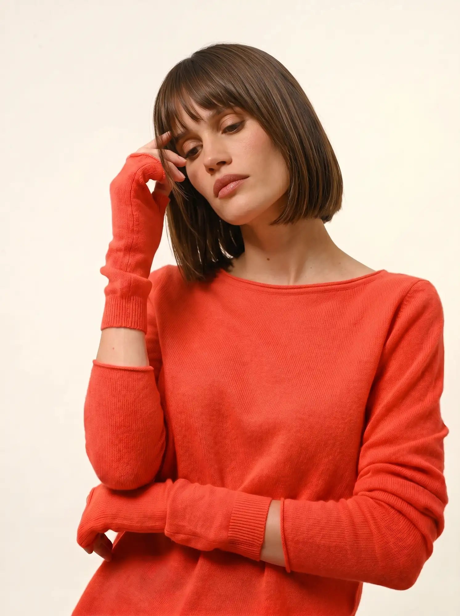 GRACE pullover u-boot-ausschnitt orange