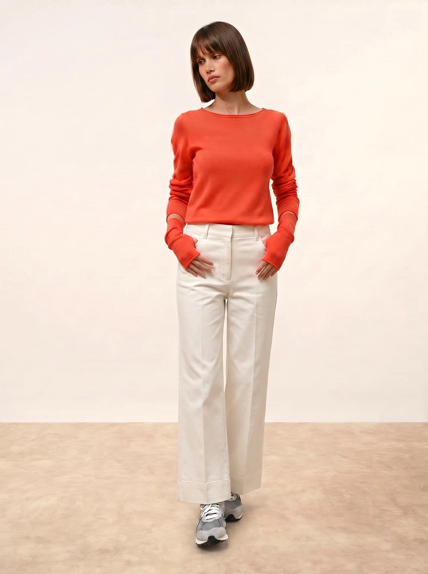 GRACE pullover u-boot-ausschnitt orange