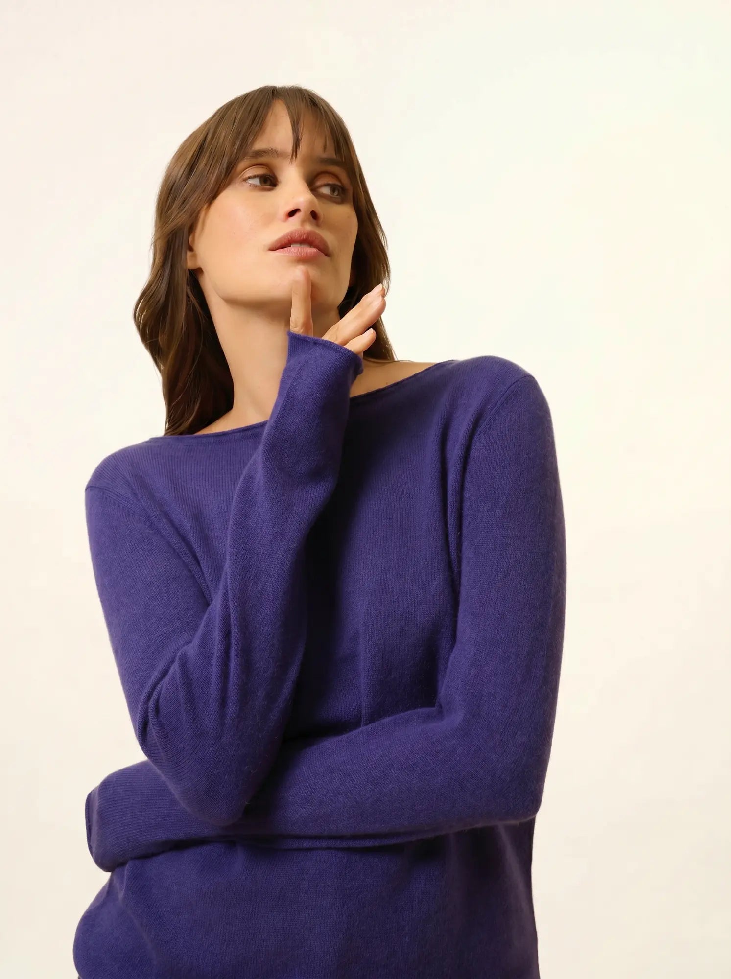 GRACE pullover u-boot-ausschnitt violett