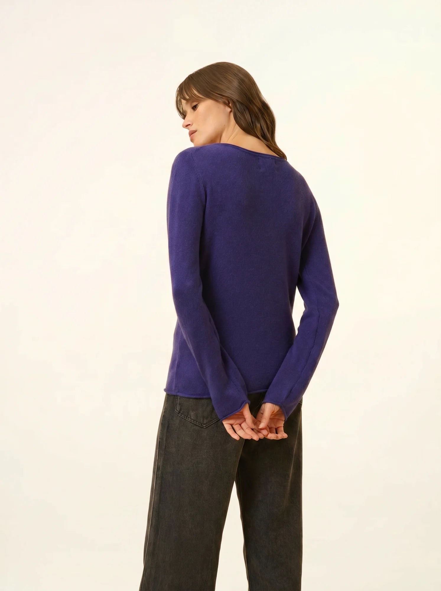 GRACE pullover u-boot-ausschnitt violett