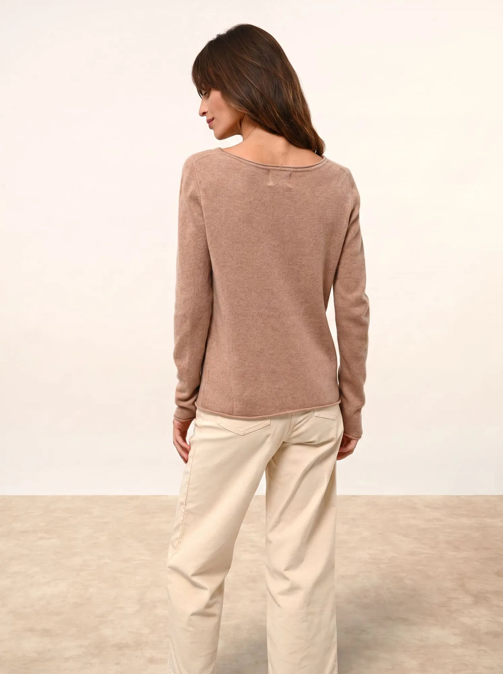 GRACE pull col bateau camel chiné
