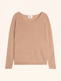 FIONA Pull Col Rond Camel Chiné