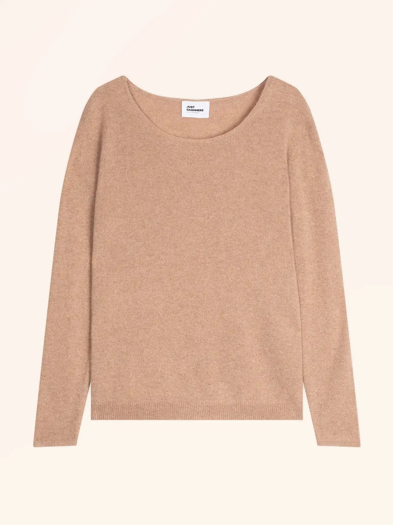 FIONA pullover rundhalsausschnitt camel meliert