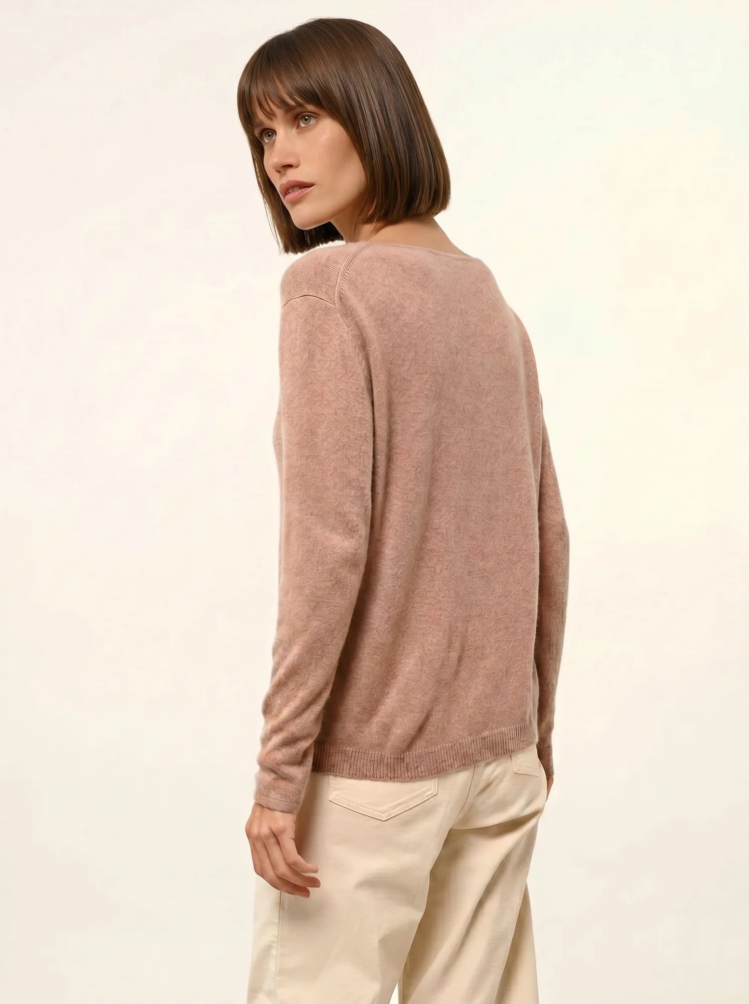 FIONA pullover rundhalsausschnitt camel meliert