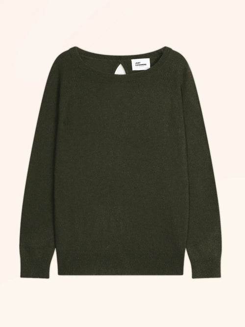 ABIGAILE pull col bateau goutte dos kaki