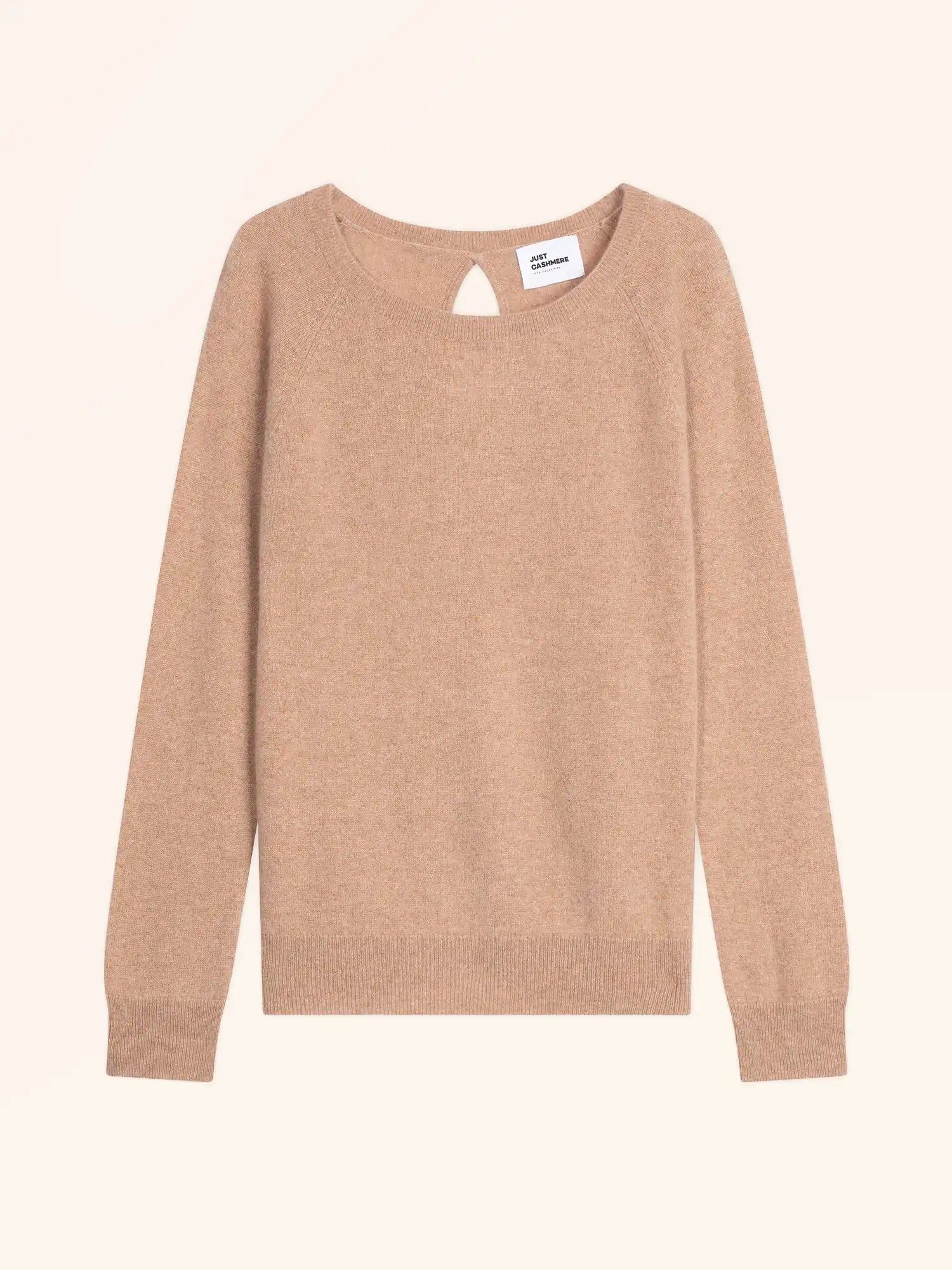 ABIGAILE pullover u-boot-ausschnitt tropfen hinten camel meliert