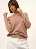 ABIGAILE pullover u-boot-ausschnitt tropfen hinten camel meliert