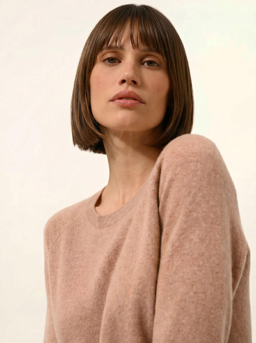 ABIGAILE pullover u-boot-ausschnitt tropfen hinten camel meliert