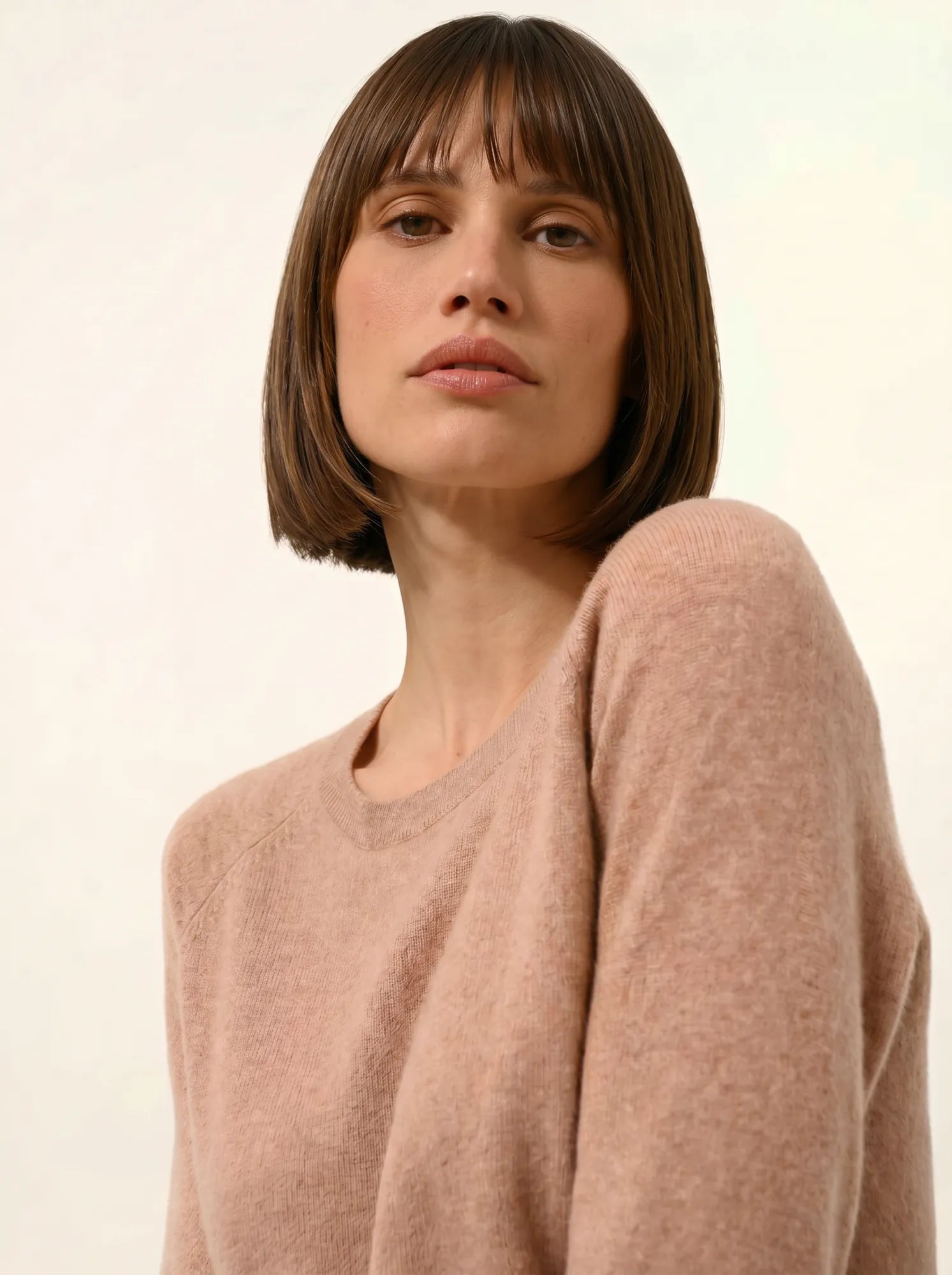 ABIGAILE pullover u-boot-ausschnitt tropfen hinten camel meliert