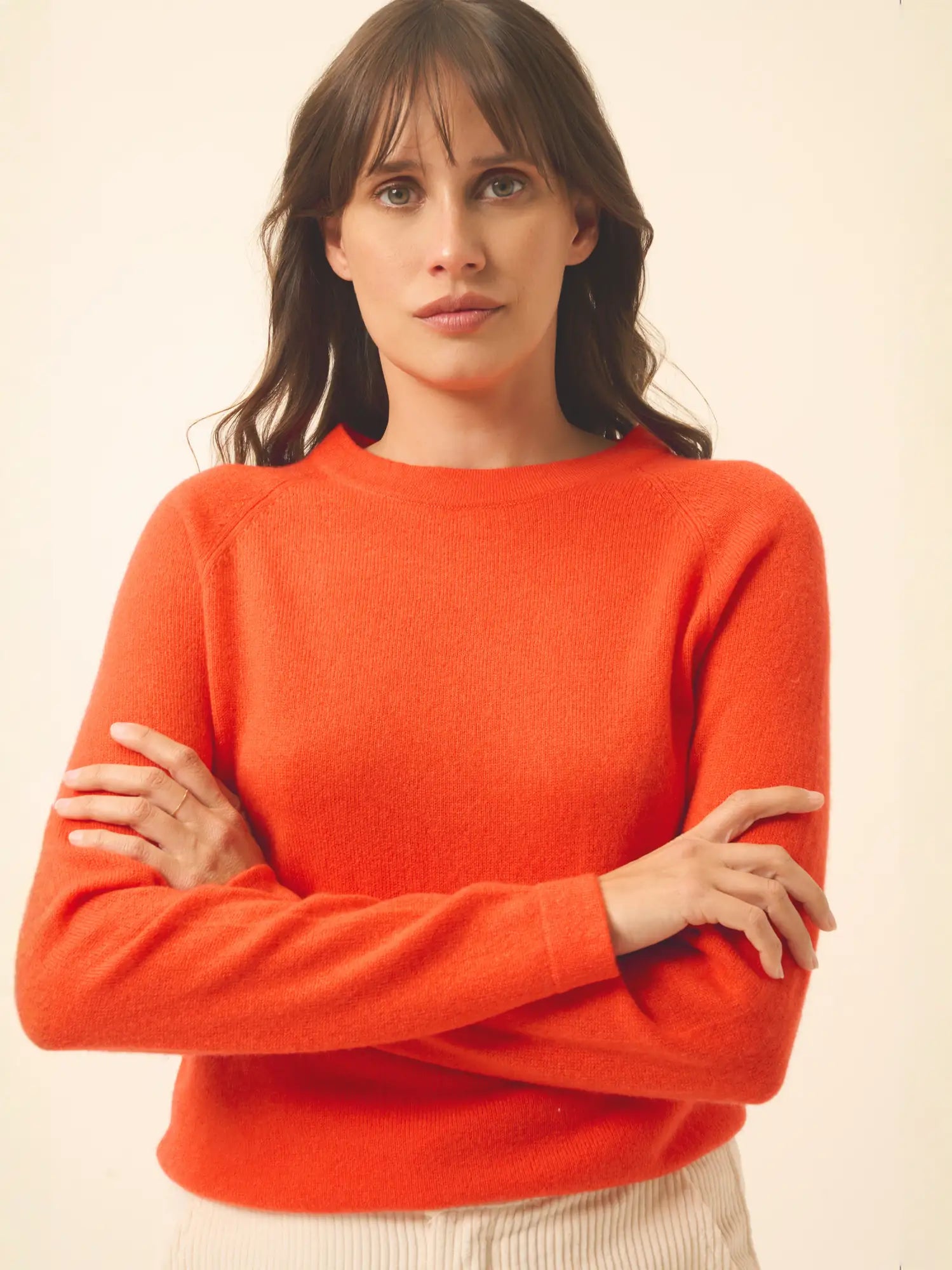 JANE pullover rundhalsausschnitt orange