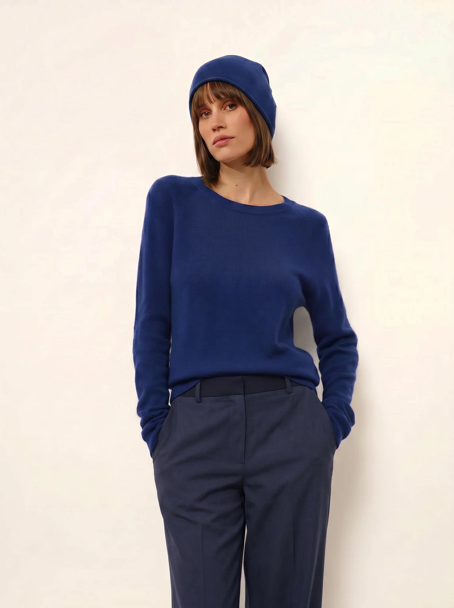 JANE pull col rond outremer