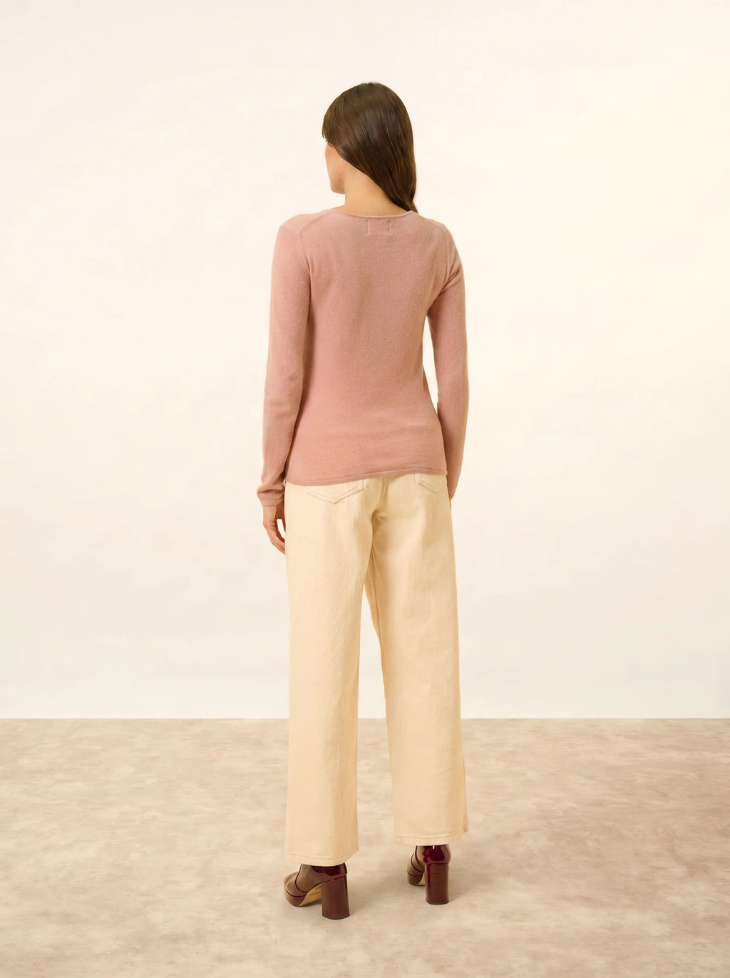VIVIAN pull col rond bois de rose